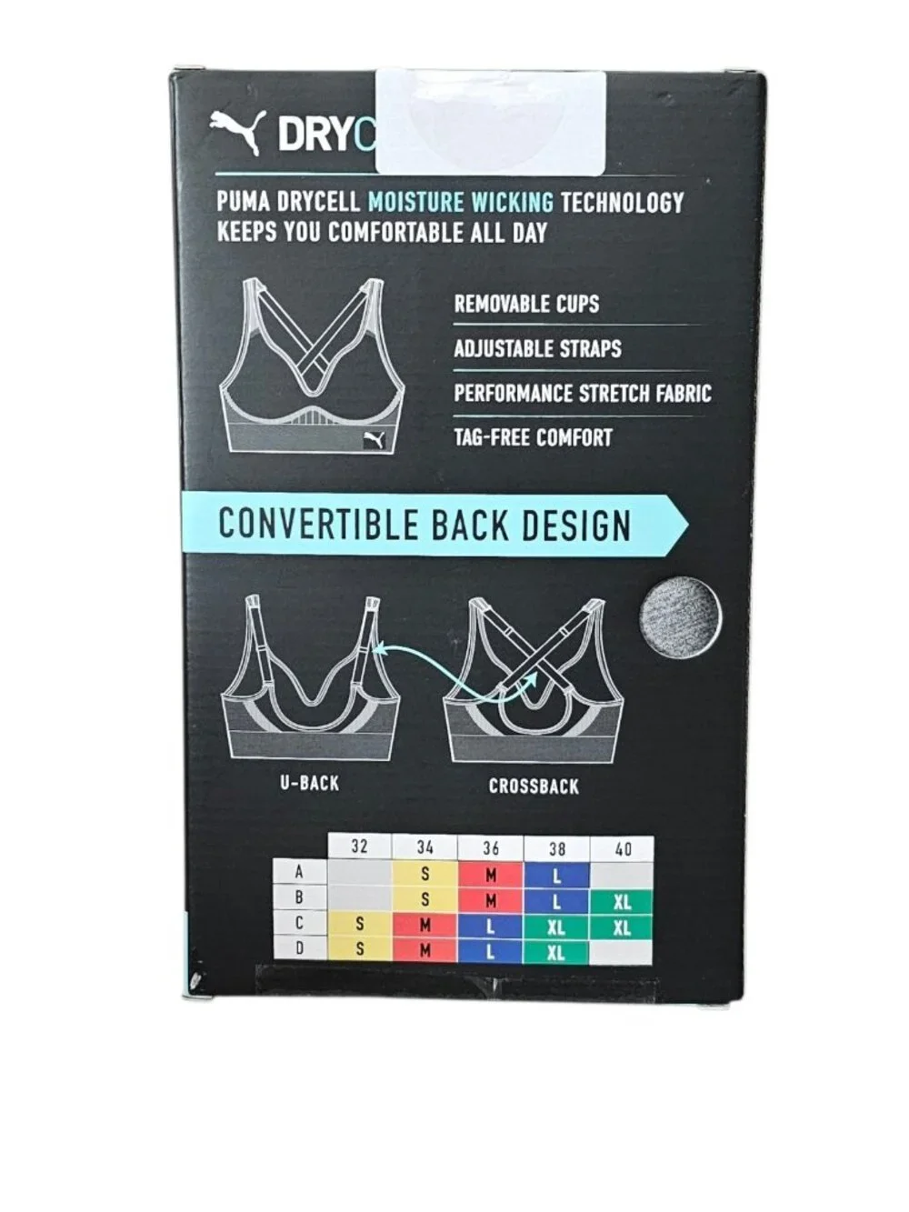 PUMA Women's Seamless Convertible Drycell Sports Bra 2-Pack New XL Gray Purple - Picture 2 of 3